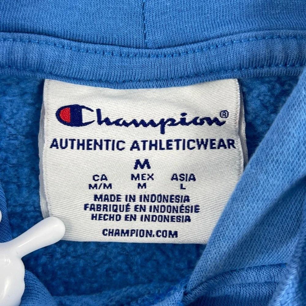 Champion Mens‎ Medium Blue Hoodie Pullover Graphic Logo S74705